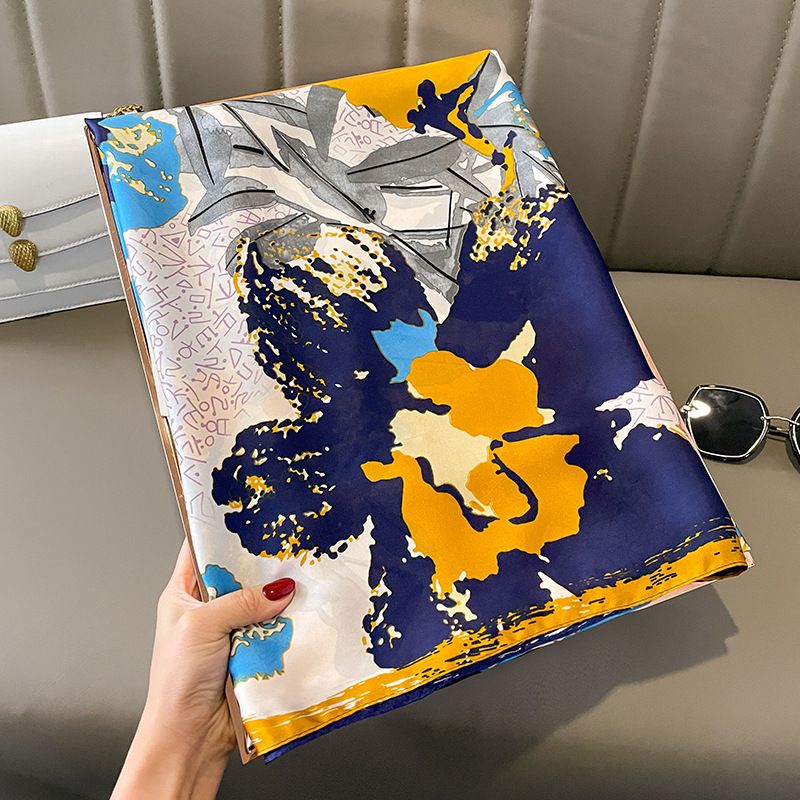  Quà tặng 20/10 cho sếp nữ, vợ, cô giáo, giáo viên nữ, mẹ và bạn gái, người yêu nữ quà tặng Khăn quàngchoàng cổ lụa cao cấp cho nữ văn phòng sở đẹp màu vàng xanh AGANA - KS213 