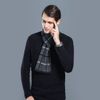  Quà tặng 20/10 cho đối tác nam, sếp nam, đồng nghiệp nam, người yêu nam ,bạn bè, anh trai hoặc người thân quà tặng Khăn quàng choàng cổ nam Hàng Hiệu & Cao Cấp - Khăn len cashmere giữ ấm họa tiết caro màu Xám - KN006 
