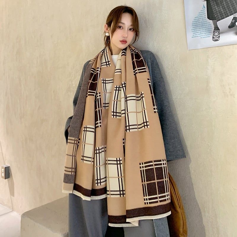  Khăn quàng choàng cổ len Cashmere giữ ấm cao cấp phong cách Hàn Quốc đẹp sang trọng - KC413 