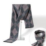  Quà tặng 20/10 cho đối tác nam, sếp nam, đồng nghiệp nam, người yêu nam ,bạn bè, anh trai hoặc người thân quà tặng Khăn quàng choàng cổ nam Hàng Hiệu & Cao Cấp - Khăn len cashmere giữ ấm họa tiết màu Xám caro hồng - KN017 