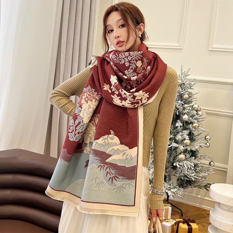 Khăn quàng choàng cổ len Cashmere cho nữ giữ ấm cao cấp phong cách Hàn Quốc đẹp sang trọng AGANA - KC479 