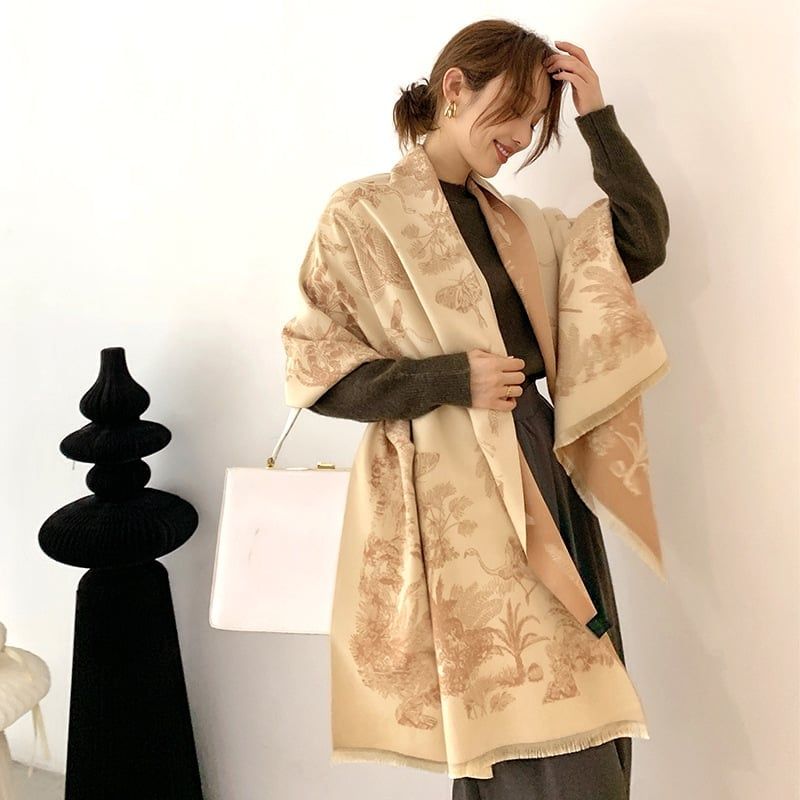  Khăn quàng choàng cổ len Cashmere giữ ấm cao cấp phong cách Hàn Quốc đẹp sang trọng - KC408 