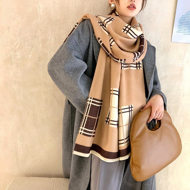  Khăn quàng choàng cổ len Cashmere giữ ấm cao cấp phong cách Hàn Quốc đẹp sang trọng - KC413 