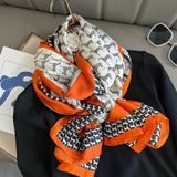  Quà tặng 20/10 cho sếp nữ, vợ, cô giáo, giáo viên nữ, mẹ và bạn gái, người yêu nữ quà tặng Khăn quàngchoàng cổ lụa cao cấp cho nữ văn phòng sở đẹp màu cam AGANA - KS211 