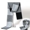  Quà tặng 20/10 cho đối tác nam, sếp nam, đồng nghiệp nam, người yêu nam ,bạn bè, anh trai hoặc người thân quà tặng Khăn quàng choàng cổ nam Hàng Hiệu & Cao Cấp - Khăn len cashmere giữ ấm họa tiết caro màu Xám Đen - KN012 