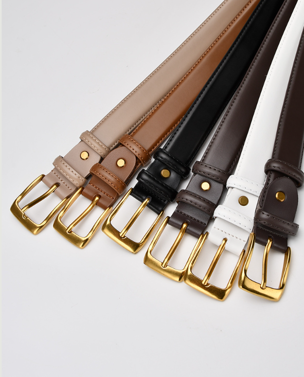  Thắt lưng nữ da bò thật AGANA dây nịt da thật đai váy da thật Hàn Quốc cao cấp phong cách hiện đại - DNT017 