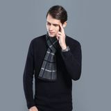  Khăn quàng choàng cổ nam Hàng Hiệu & Cao Cấp - Khăn len cashmere giữ ấm họa tiết caro màu Xám - KN006 