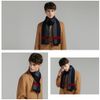  Khăn quàng choàng cổ nam Hàng Hiệu & Cao Cấp - Khăn len cashmere giữ ấm họa tiết màu Xám sọc xanh dương đỏ - KN018 