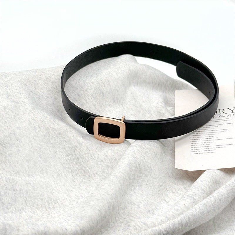  Thắt lưng nữ da bò thật AGANA dây nịt da thật đai váy da thật Hàn Quốc cao cấp phong cách hiện đại - DNT005 