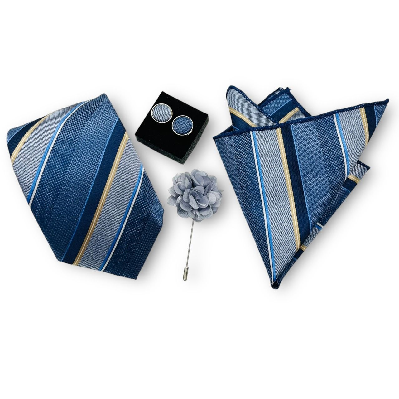  Set cà vạt nam 4 món cao cấp làm quà tặng, caravat đẹp sang trọng - SCR033 