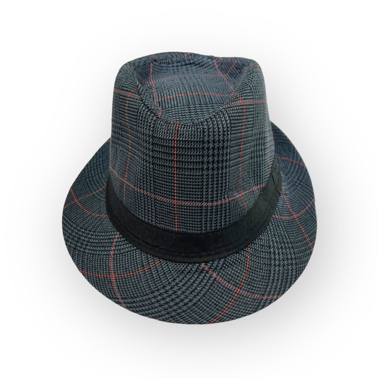  Mũ nón phớt Fedora nam vành nhỏ cao cấp AGANA nón cao bồi phong cách cổ điển pha lẫn hiện đại - Kẻ Sọc Navy Viền Đỏ - MFDN002 