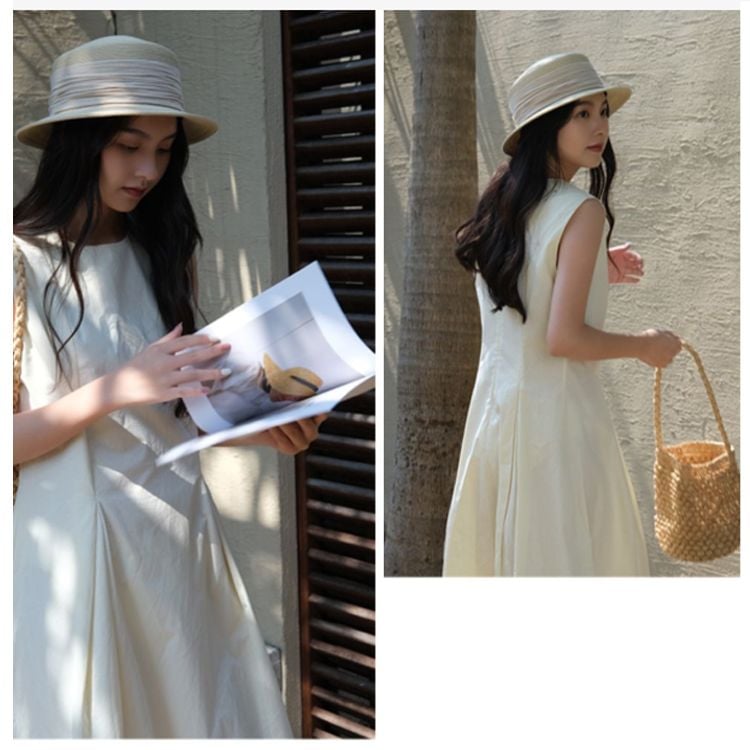  Quà tặng 20/11 cho sếp nữ, vợ, cô giáo, giáo viên nữ, mẹ và bạn gái, người yêu nữ quà tặng Mũ nón cói đi biển rộng vành tròn đẹp cho nữ AGANA - NC501 