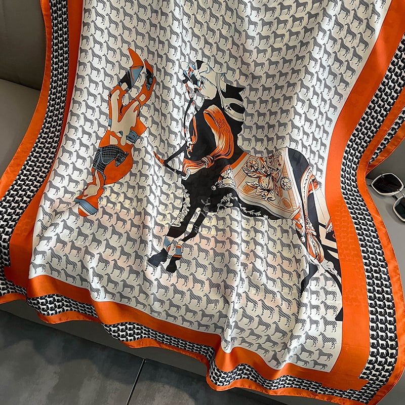  Quà tặng 20/11 cho sếp nữ, vợ, cô giáo, giáo viên nữ, mẹ và bạn gái, người yêu nữ quà tặng Khăn quàngchoàng cổ lụa cao cấp cho nữ văn phòng sở đẹp màu cam AGANA - KS211 