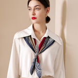  Khăn quàng cổ size vuông 70cm lụa mỏng nhẹ thích hợp cho mùa hè mùa xuân mùa thu chống nắng họa tiết tế bào tương phản màu xám AGANA- KL411 