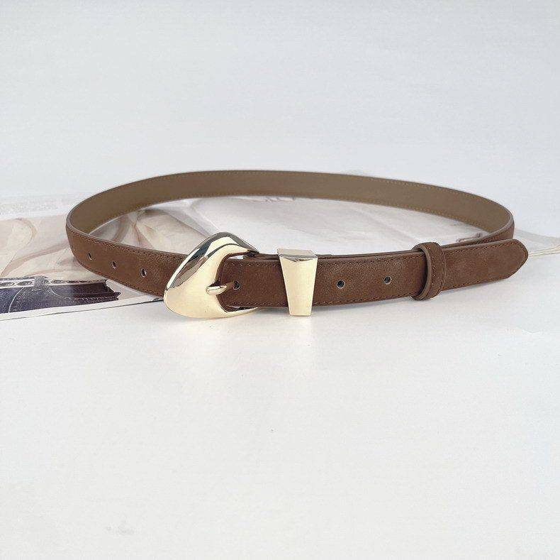  Thắt lưng nữ da bò thật AGANA dây nịt da thật đai váy da thật Hàn Quốc cao cấp phong cách hiện đại - DNT020 