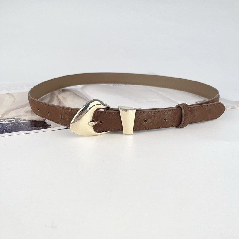  Thắt lưng nữ da bò thật AGANA dây nịt da thật đai váy da thật Hàn Quốc cao cấp phong cách hiện đại - DNT020 