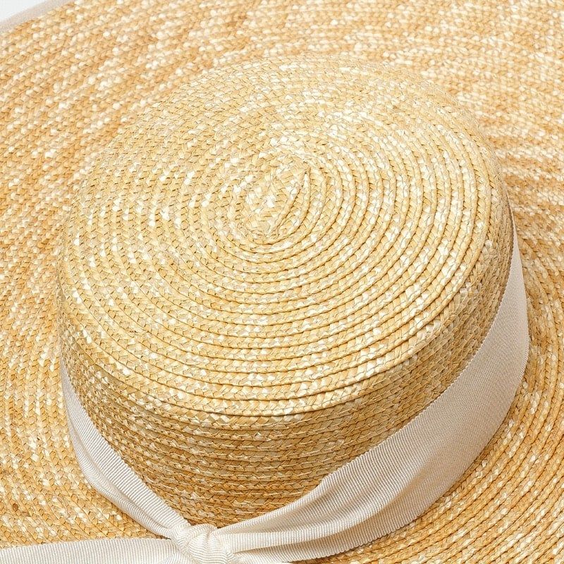  Mũ nón cói đi biển rộng vành tròn đẹp cho nữ sợi tự nhiên cao cấp dây trắng - NC523 