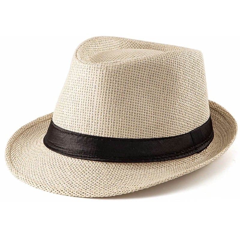  Quà tặng 20/11 cho đối tác nam, sếp nam, đồng nghiệp nam, người yêu nam ,bạn bè, anh trai hoặc người thân quà tặng Mũ nón phớt Fedora nam cói vành nhỏ cao cấp AGANA nón cao bồi phong cách cổ điển pha lẫn hiện đại - Màu Be  - MFDN003 