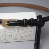  Thắt lưng nữ da bò thật AGANA dây nịt da thật đai váy da thật Hàn Quốc cao cấp phong cách hiện đại - DNT008 