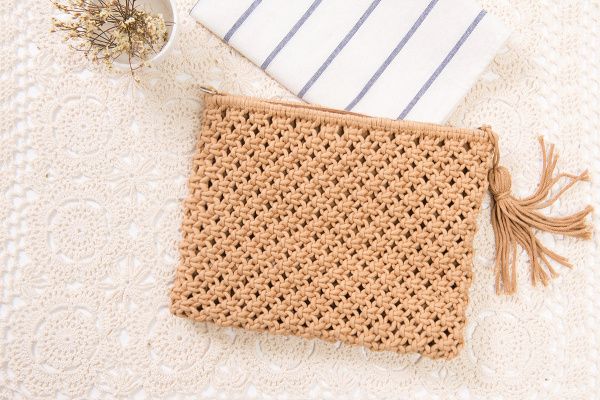  Túi cói đi biển vintage thời trang nữ phong cách đeo chéo vai Hàn Quốc đẹp hình chữ nhật màu nâu - TC013 