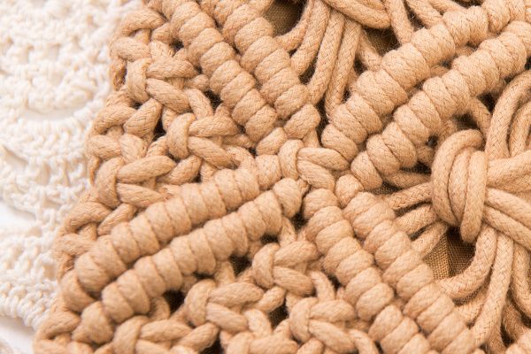  Túi cói đi biển vintage thời trang nữ phong cách đeo chéo vai Hàn Quốc đẹp hình chữ nhật màu nâu - TC013 