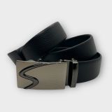  Thắt lưng nam da bò thật khóa tự động hợp kim chống rỉ AGANA dây nịt nam cao cấp khóa lỗ kim da bò bền bỉ thời trang - Màu Đen - DNN023 