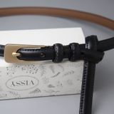  Thắt lưng nữ da bò thật AGANA dây nịt da thật đai váy da thật Hàn Quốc cao cấp phong cách hiện đại - DNT008 