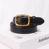  Thắt lưng nữ da bò thật AGANA dây nịt da thật đai váy da thật Hàn Quốc cao cấp phong cách hiện đại- Màu Đen - DNT002 