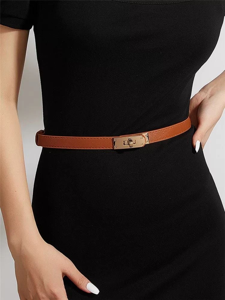  Thắt lưng nữ da bò thật AGANA dây nịt da thật đai váy da thật Hàn Quốc cao cấp phong cách hiện đại - DNT010 