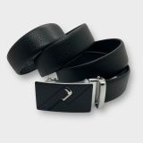  Thắt lưng nam da bò thật khóa tự động hợp kim chống rỉ AGANA dây nịt nam cao cấp khóa lỗ kim da bò bền bỉ thời trang - Màu Đen - DNN019 