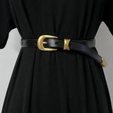  Thắt lưng nữ da bò thật AGANA dây nịt da thật đai váy da thật Hàn Quốc cao cấp phong cách hiện đại - DNT024 