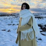  Khăn quàng choàng cổ len Cashmere cao cấp AGANA giữ ấm màu trơn pastel phong cách Hàn Quốc đẹp sang trọng KCL004 