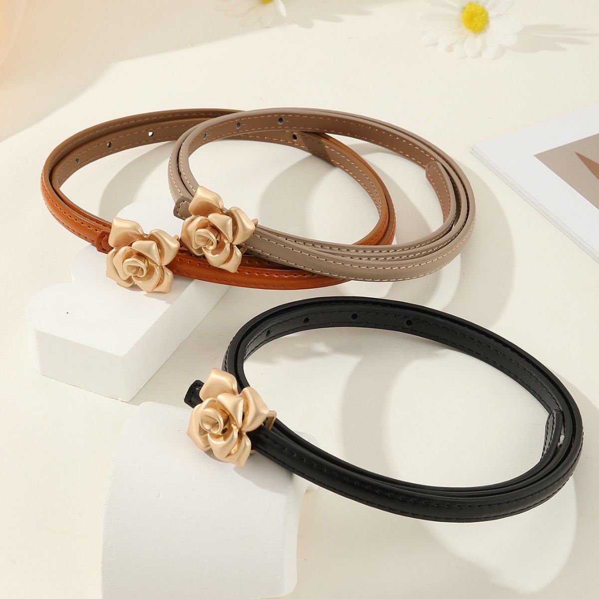  Thắt lưng nữ da bò thật AGANA dây nịt da thật đai váy da thật Hàn Quốc cao cấp phong cách hiện đại - DNT004 