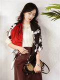  Khăn quàng choàng cổ lụa cao cấp cho nữ văn phòng sở đẹp màu đỏ hoa hồng AGANA - KS184 