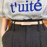  Thắt lưng nữ da bò thật AGANA dây nịt da thật đai váy da thật Hàn Quốc cao cấp phong cách hiện đại - DNT025 