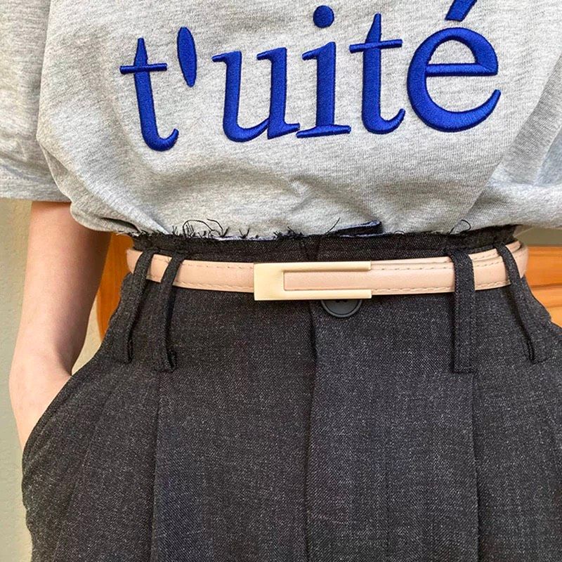  Thắt lưng nữ da bò thật AGANA dây nịt da thật đai váy da thật Hàn Quốc cao cấp phong cách hiện đại - DNT025 