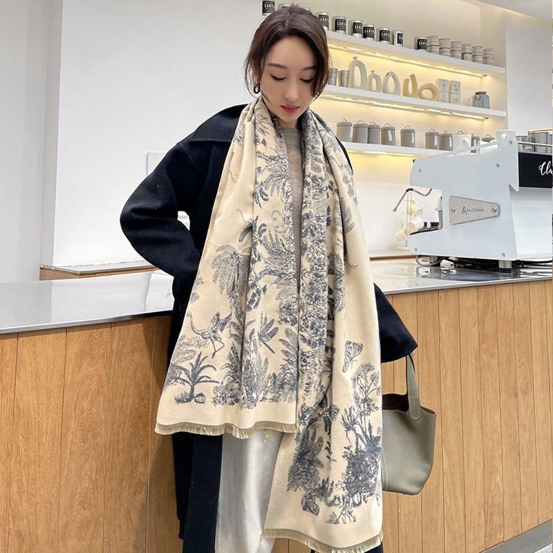  Khăn quàng choàng cổ len Cashmere giữ ấm cao cấp phong cách Hàn Quốc đẹp sang trọng - KC407 