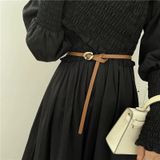  Thắt lưng nữ da bò thật AGANA dây nịt da thật đai váy da thật Hàn Quốc cao cấp phong cách hiện đại - DNT003 