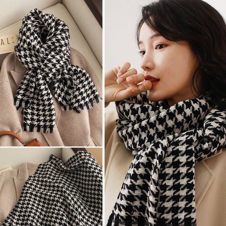  Khăn quàng choàng cổ len Cashmere AGANA giữ ấm cao cấp phong cách châu Âu Mỹ sang trọng 
