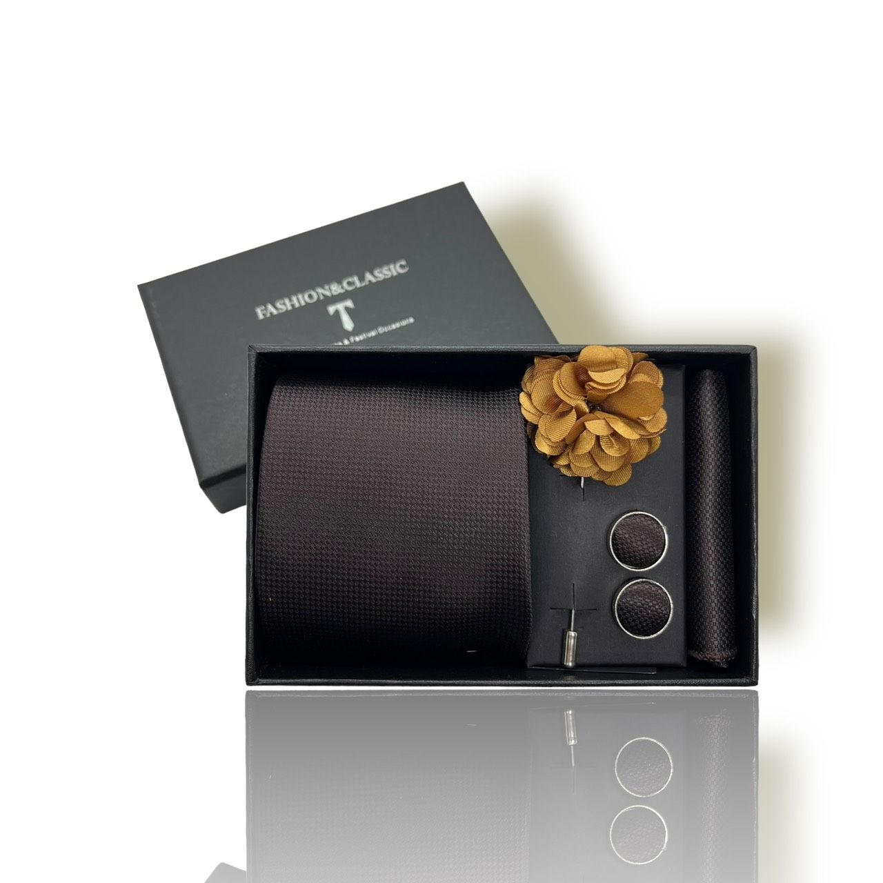  Set cà vạt nam 4 món cao cấp làm quà tặng, caravat đẹp sang trọng - SCR013 