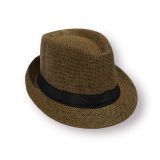  Quà tặng 20/11 cho đối tác nam, sếp nam, đồng nghiệp nam, người yêu nam ,bạn bè, anh trai hoặc người thân quà tặng Mũ nón phớt Fedora nam cói vành nhỏ cao cấp AGANA nón cao bồi phong cách cổ điển pha lẫn hiện đại - Màu Nâu Đậm  - MFDN003 