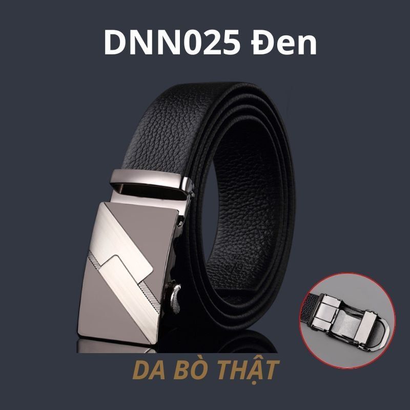  Quà tặng 20/11 cho đối tác nam, sếp nam, đồng nghiệp nam, người yêu nam ,bạn bè, anh trai hoặc người thân quà tặng Thắt lưng nam da bò thật khóa tự động hợp kim chống rỉ AGANA dây nịt nam cao cấp khóa lỗ kim da bò bền bỉ thời trang - Màu Đen - DNN025 