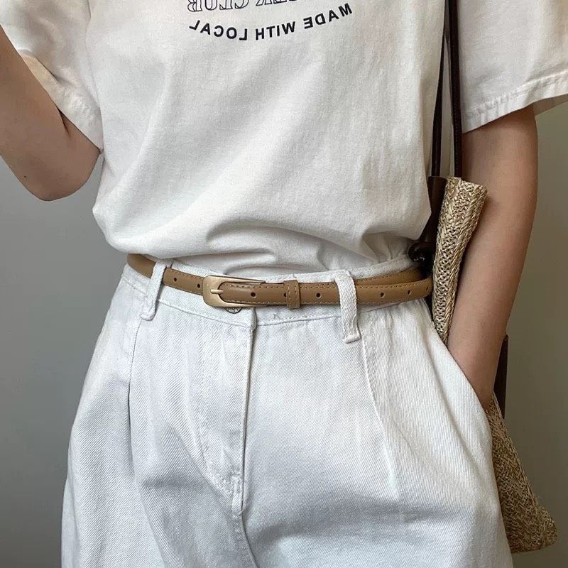  Thắt lưng nữ da bò thật AGANA dây nịt da thật đai váy da thật Hàn Quốc cao cấp phong cách hiện đại - DNT008 
