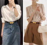  Thắt lưng nữ da bò thật AGANA dây nịt da thật đai váy da thật Hàn Quốc cao cấp phong cách hiện đại - DNT019 