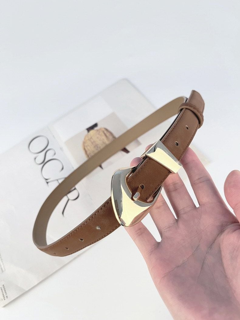  Thắt lưng nữ da bò thật AGANA dây nịt da thật đai váy da thật Hàn Quốc cao cấp phong cách hiện đại - DNT020 