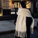  Khăn quàng choàng cổ len Cashmere cao cấp AGANA giữ ấm màu trơn pastel phong cách Hàn Quốc đẹp sang trọng KCL004 