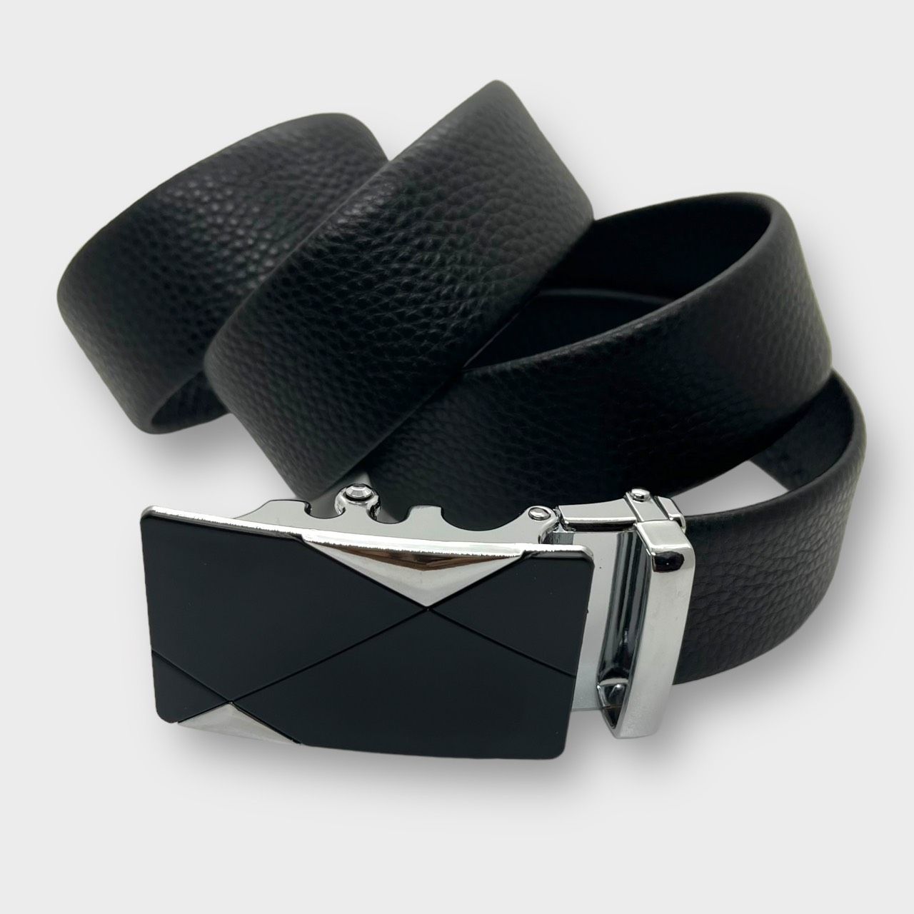  Thắt lưng nam da bò thật khóa tự động hợp kim chống rỉ AGANA dây nịt nam cao cấp khóa lỗ kim da bò bền bỉ thời trang - Màu Đen - DNN014 