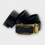  Thắt lưng nam da bò thật khóa tự động hợp kim chống rỉ AGANA dây nịt nam cao cấp khóa lỗ kim da bò bền bỉ thời trang - Màu Đen - DNN011 