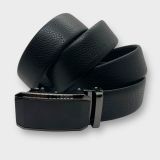  Thắt lưng nam da bò thật khóa tự động hợp kim chống rỉ AGANA dây nịt nam cao cấp khóa lỗ kim da bò bền bỉ thời trang - Màu Đen - DNN026 
