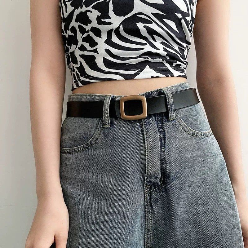  Thắt lưng nữ da bò thật AGANA dây nịt da thật đai váy da thật Hàn Quốc cao cấp phong cách hiện đại - DNT005 